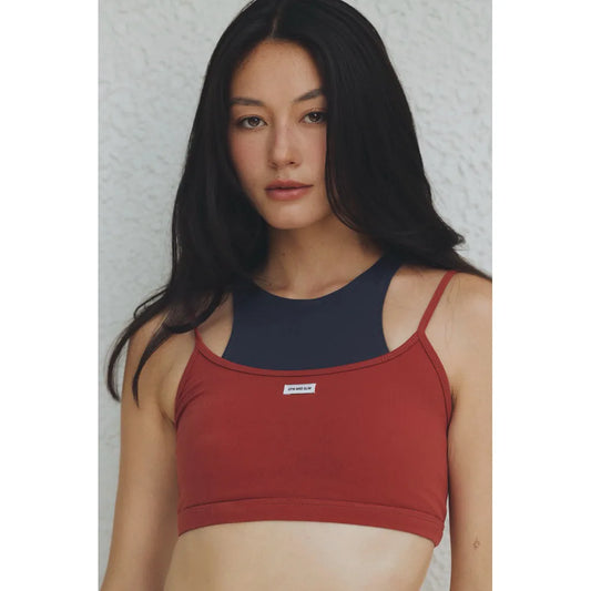 Rhea Crop Sport Bra (on model)